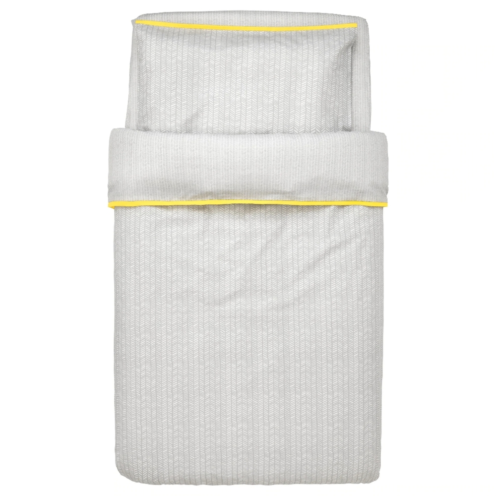 IKEA 4-piece bedlinen set for crib, gray